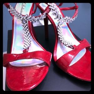 Red heels with bling size 7